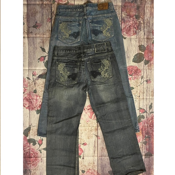 Lot of 2 Menβs Helix Jeans 32/30 Boot Distressed Denim - Picture 10 of 11